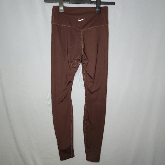 Nike Swoosh Dri-FIT Running Leggings In Brown Size S - Picture 2 of 6